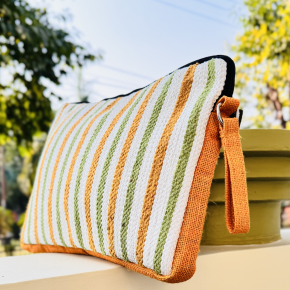 Laptop Sleek Bag Green Vertical Strip