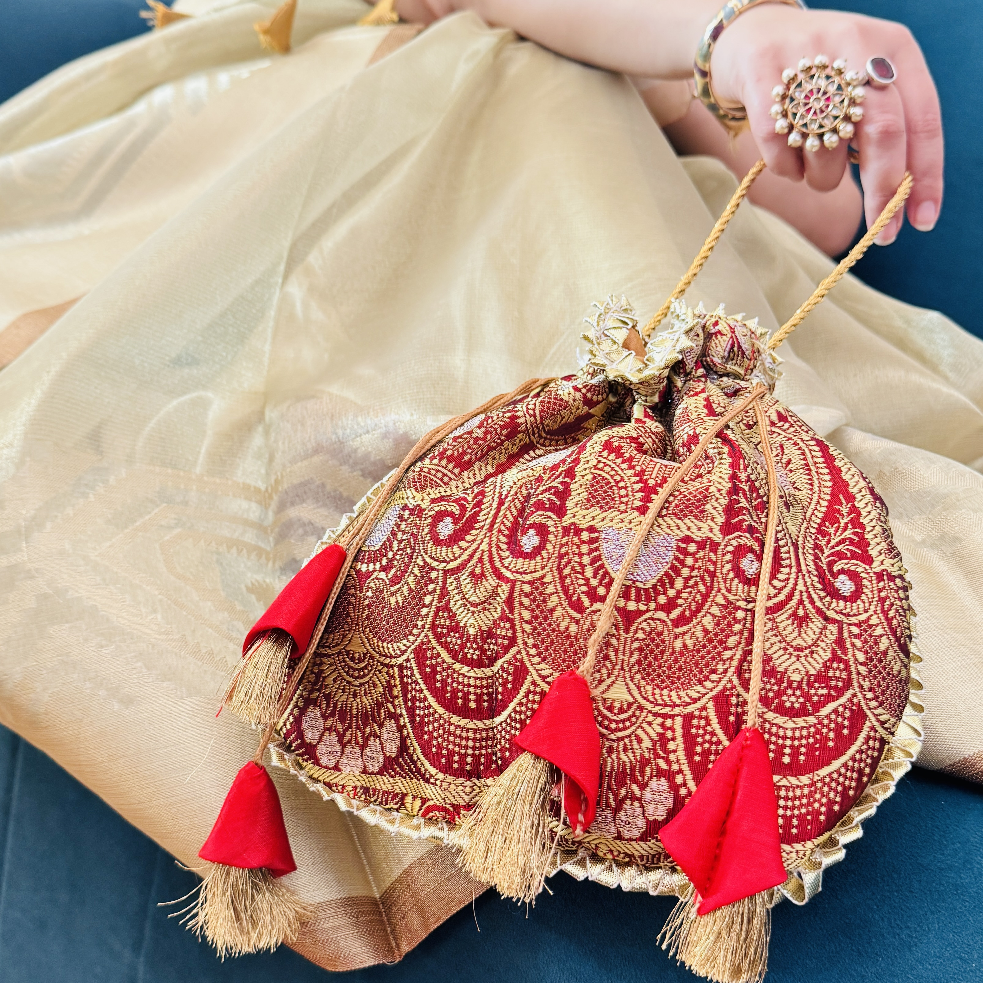 Banarasi Silk Potli - Pattern Two
