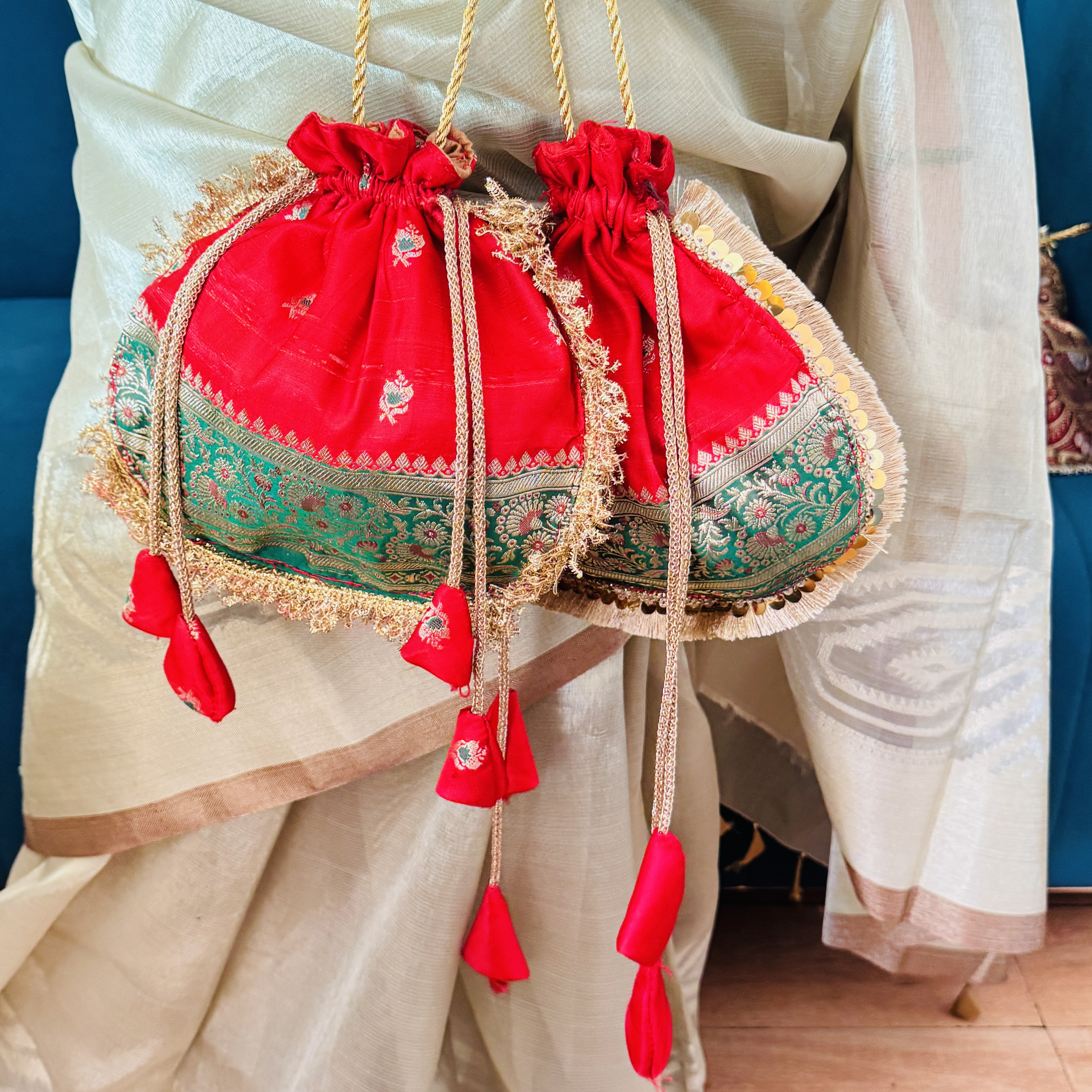 Banarasi Silk Potli - Pattern Three