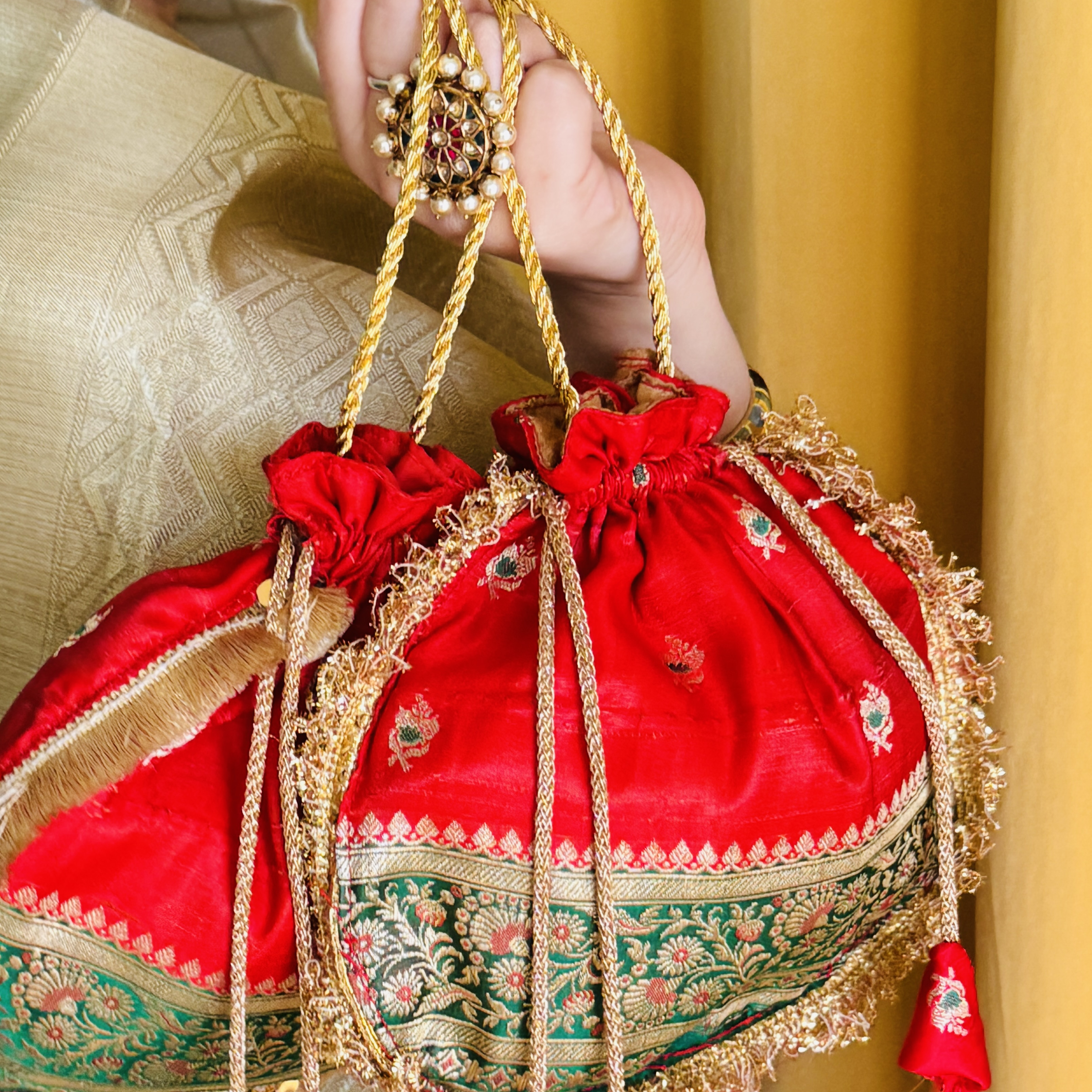 Banarasi Silk Potli - Pattern Three