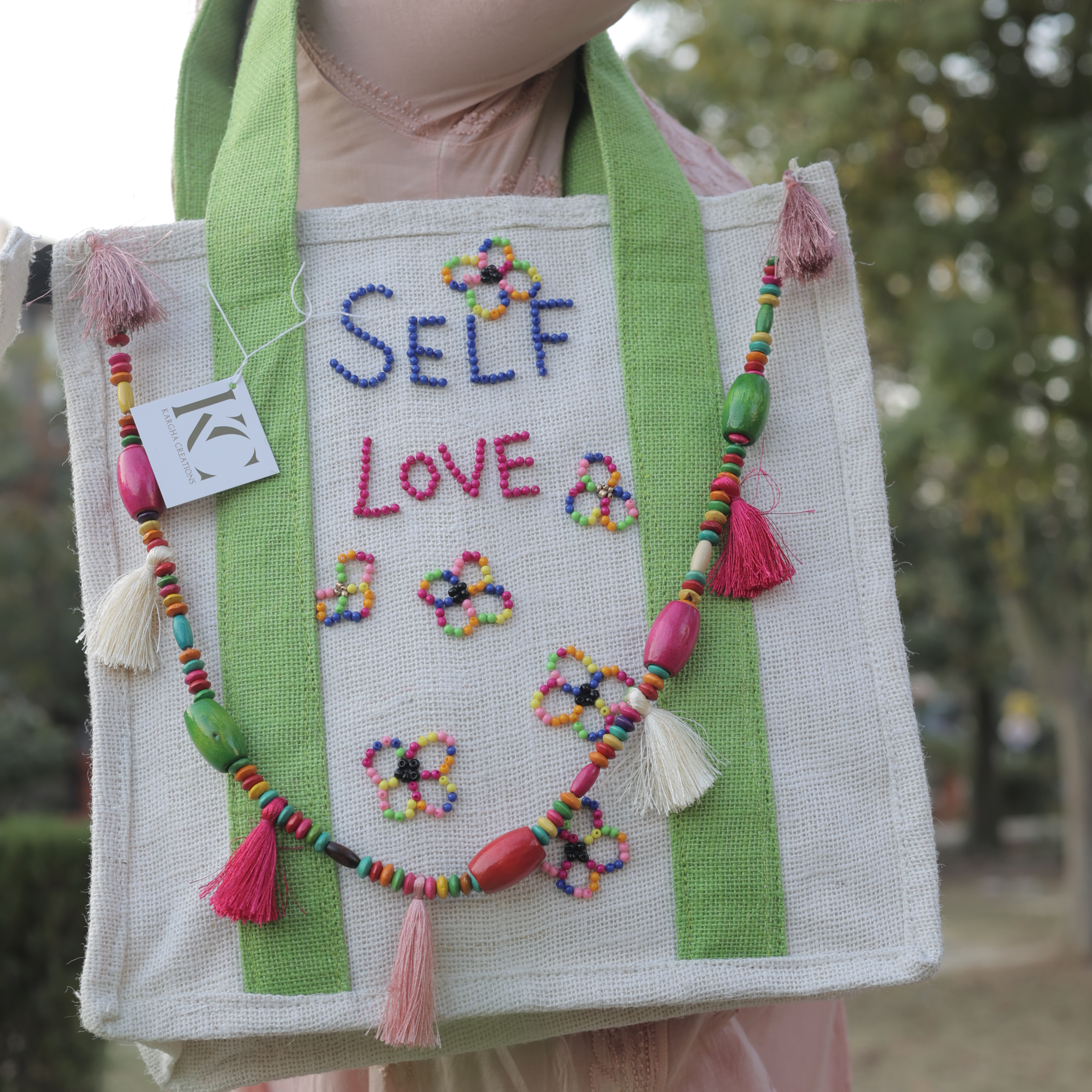 Funky Jute Bag with Light Strip